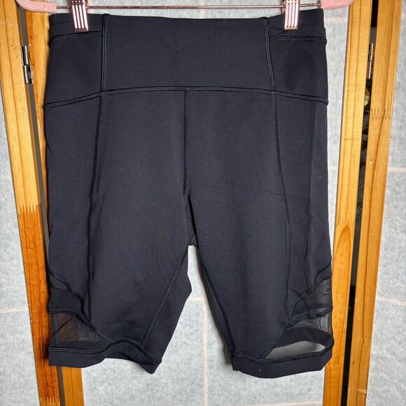 Lululemon Forget The Sweat‎ Biker Short Size Small 6 Black Hi Rise Spin Cycle - Picture 1 of 7